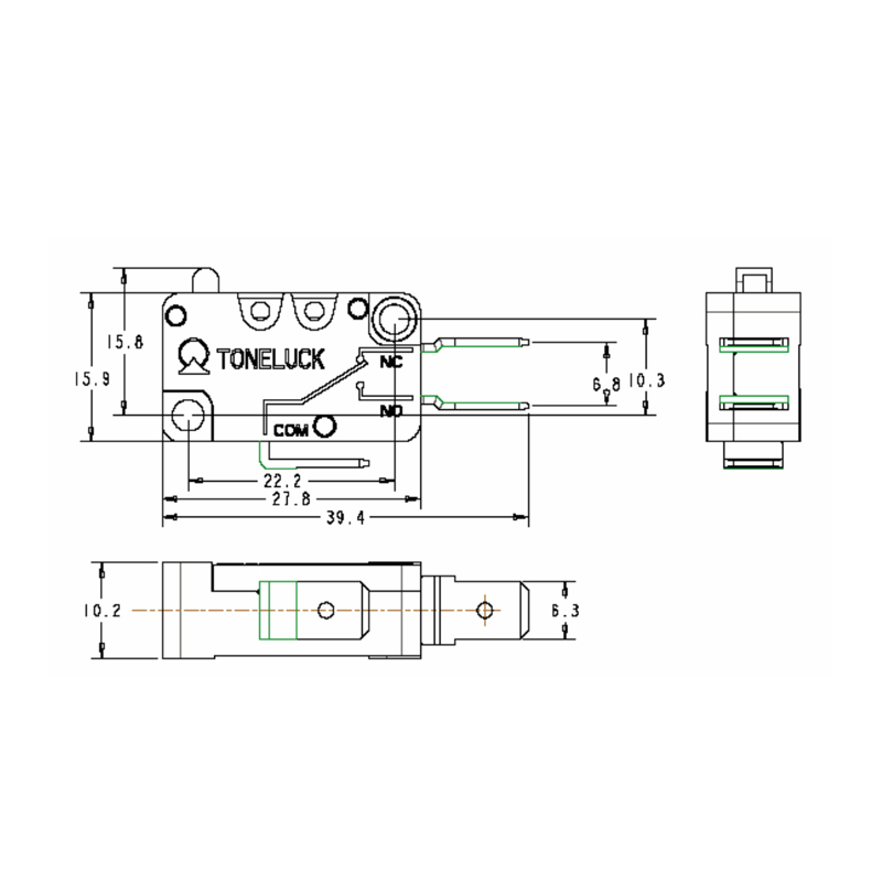 Micro Switch Normally Closed SPST 40T125 IEC 60335-1 UL 94V-0 12 micro switch normally closed 4