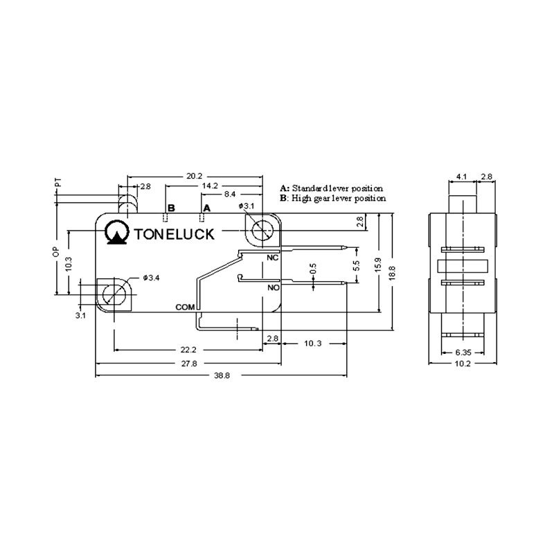 Electronic Micro Switch Normally Open NO 125V 250V 16A 40T125 12 Electronic Micro Switch 4