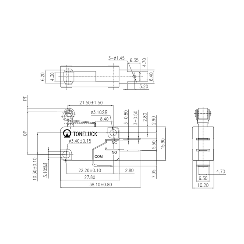 SPDT Micro Switch T125 10A Roller Lever Free Sample 19 spdt micro switch