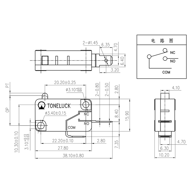 21A Microswitch SPST NO Limit Switch 40T125 9