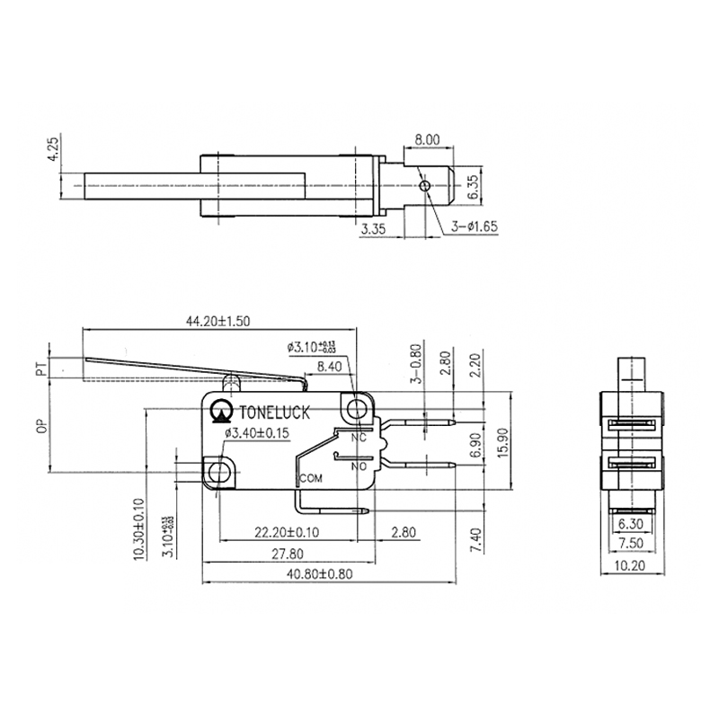 Safety Micro Switch Long Lever 16A for Position Limitation (1)