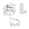10 Amp Micro Switch Right PCB SPDT Metal Lever (1)