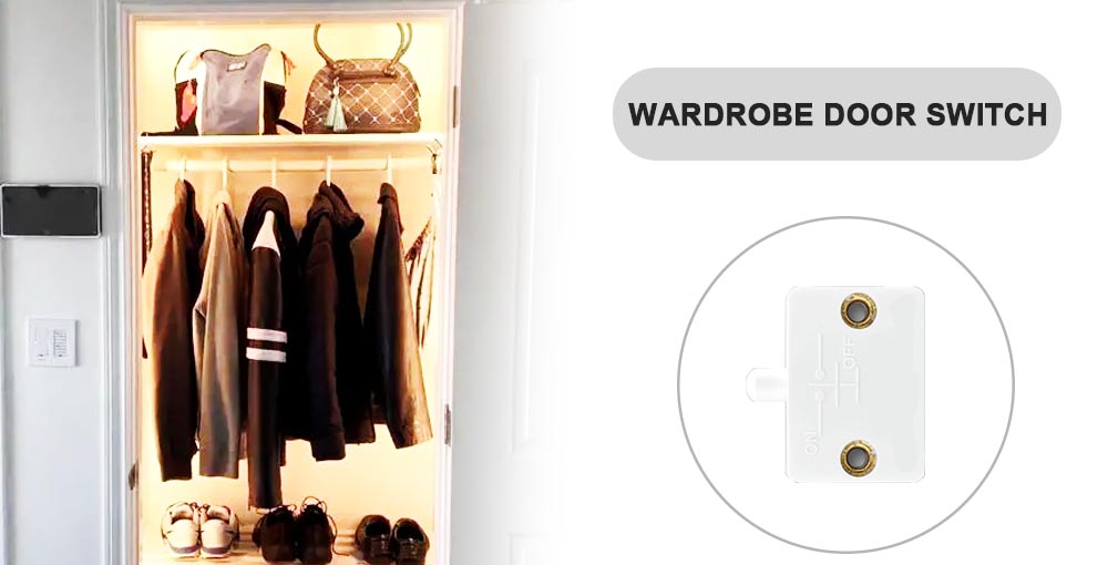The door open activated light switch use in wardrobe