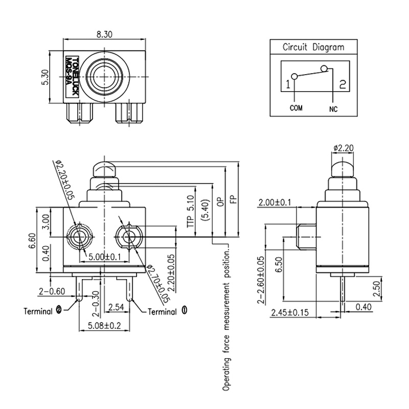 Ultra Miniature Micro Switch PCB NC IP67 40T85 11 Ultra Miniature Micro Switch PCB NC IP67 40T85 (2)