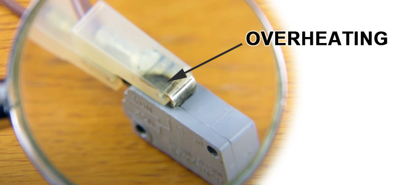 micro switch terminal overheating