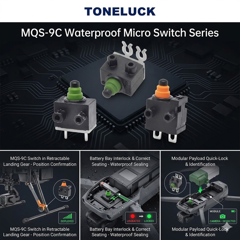 Engineering High Reliability Drone Subsystems The Critical Role of Toneluck MQS 9C Waterproof Micro Switches